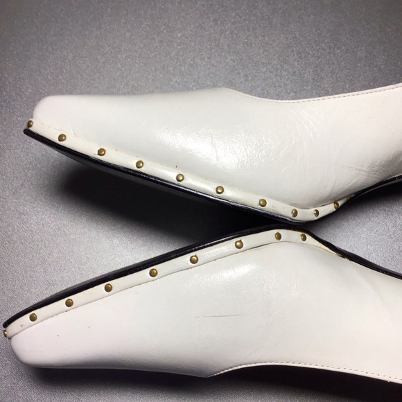 VINTAGE ROSINA FERRAGAMO SCHIAVONE LEATHER SHOES 8.5 MED NEED HEEL  REPAIR - Picture 6 of 9